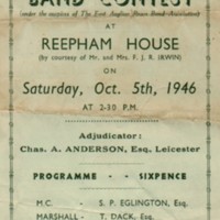 1946 : Band Contest at Reepham House